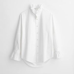 Alex Mill Easy Ruffle button Victorian Shirt in Paper Poplin Small